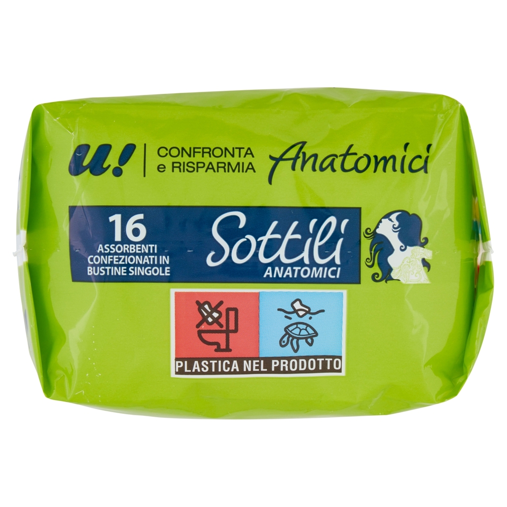 16 Assorbenti Sottili Anatomici U! Confronta e Risparmia